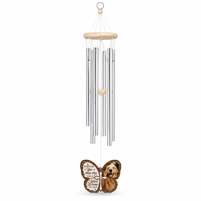 Personalized Pet Memorial Wind Chime – Custom Photo Remembrance Gift