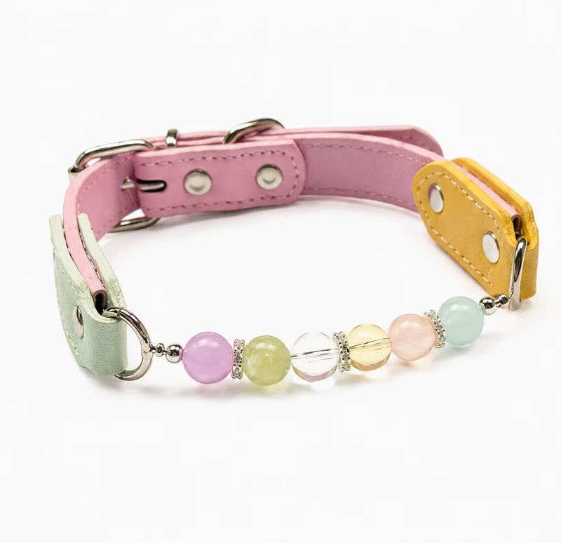 Spectrum Chakra Handmade Natural Crystal Pet Collar