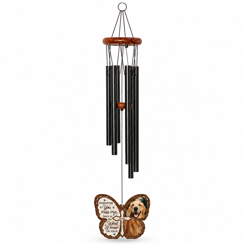 Personalized Pet Memorial Wind Chime – Custom Photo Remembrance Gift