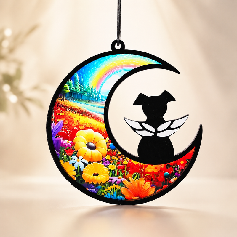 Rainbow Bridge Pet Memorial Suncatcher Ornament