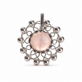 Rose Quartz Silver Bead Guardian Pendant Charm