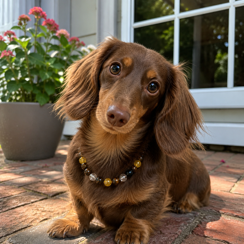 Natural Tiger Eye Crystal Pet Collar Necklace