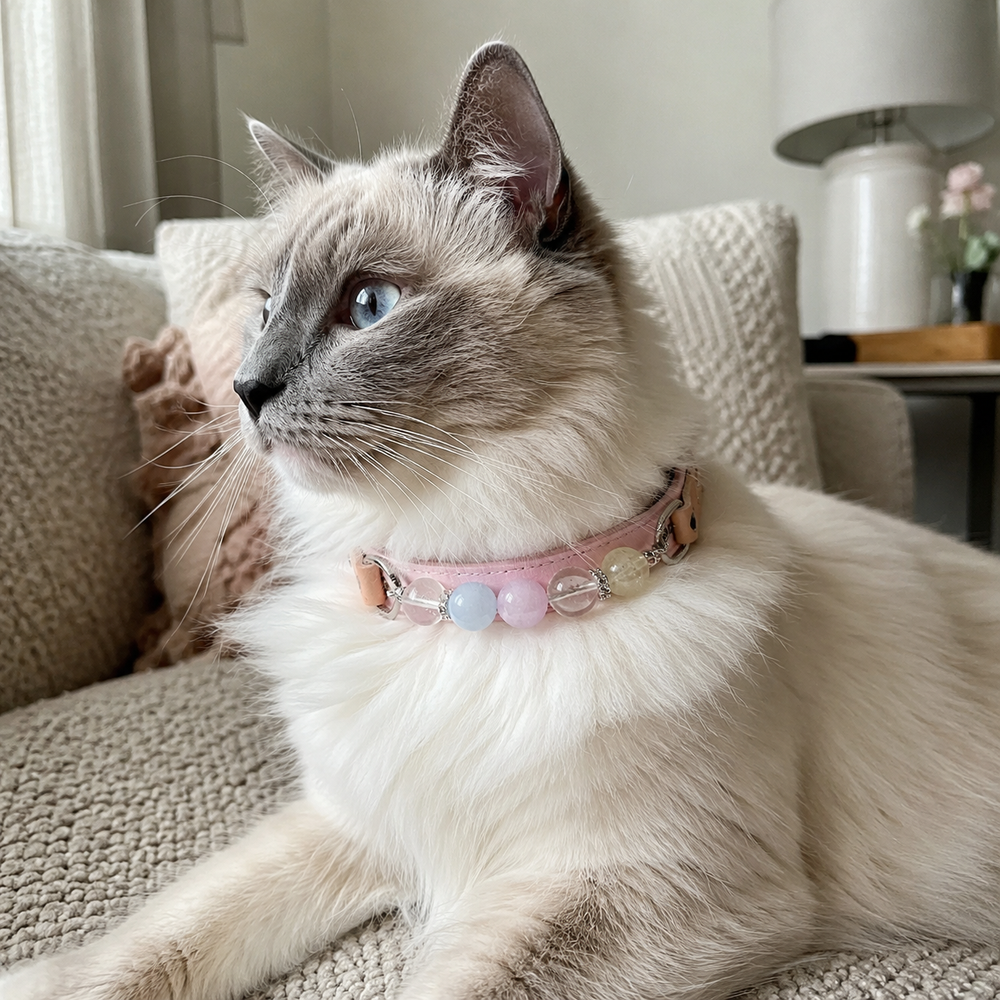 Handmade Pastel Chakra Crystal Pet Collar