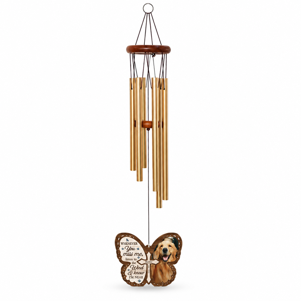 Personalized Pet Memorial Wind Chime – Custom Photo Remembrance Gift