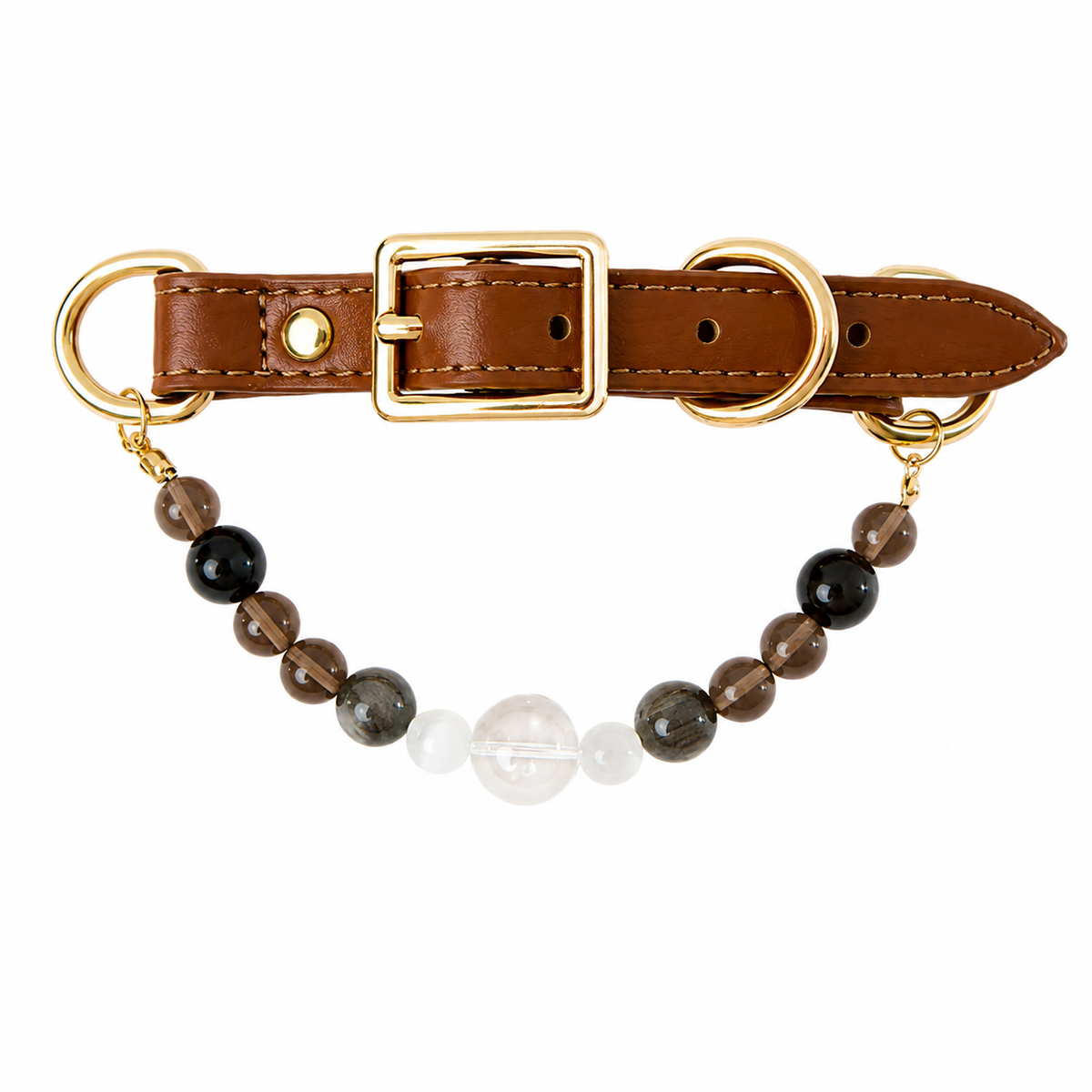 Natural Black Obsidian Crystal Pet Collar Necklace