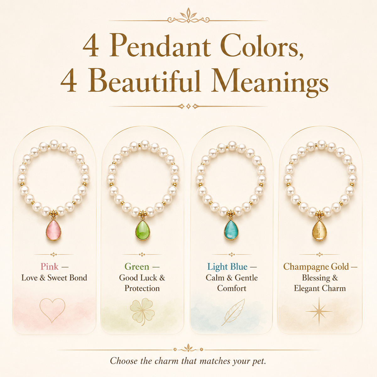 Teardrop Pearl Pet Necklace for Cats and Small Dogs - product image 2