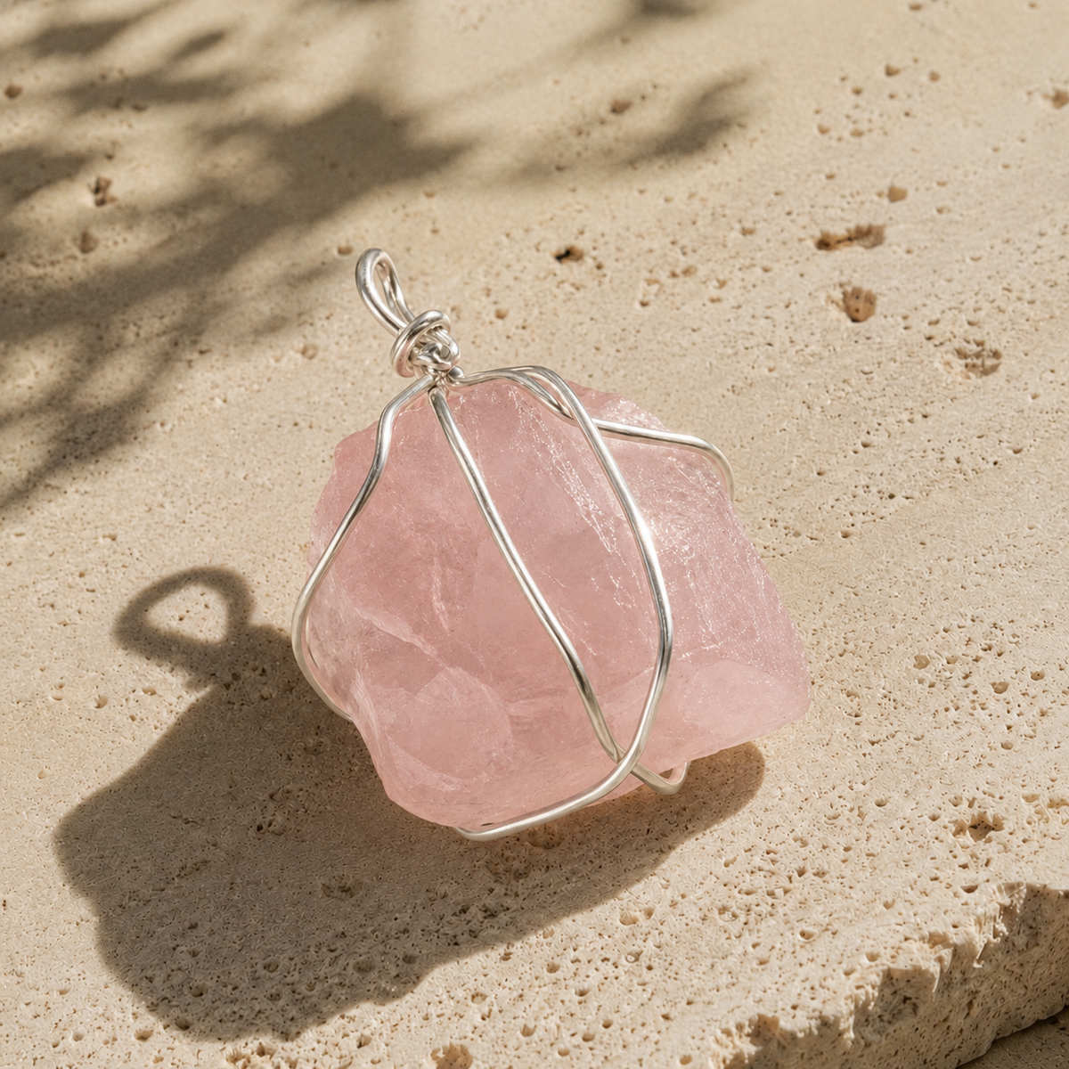 Morganite Raw Crystal Pendant - product image 4