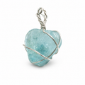 Aquamarine Raw Crystal Pendant | Handmade Natural Stone Charm