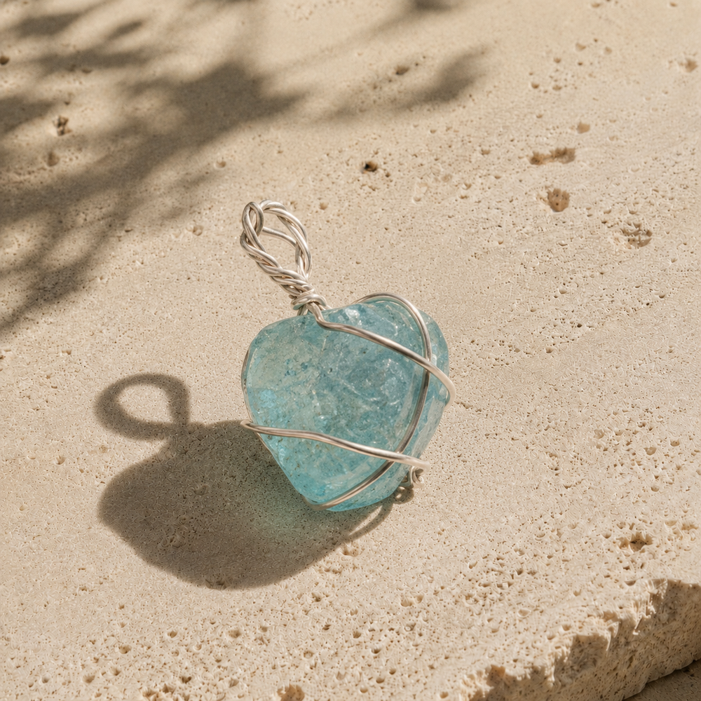 Aquamarine Raw Crystal Pendant - product image 3
