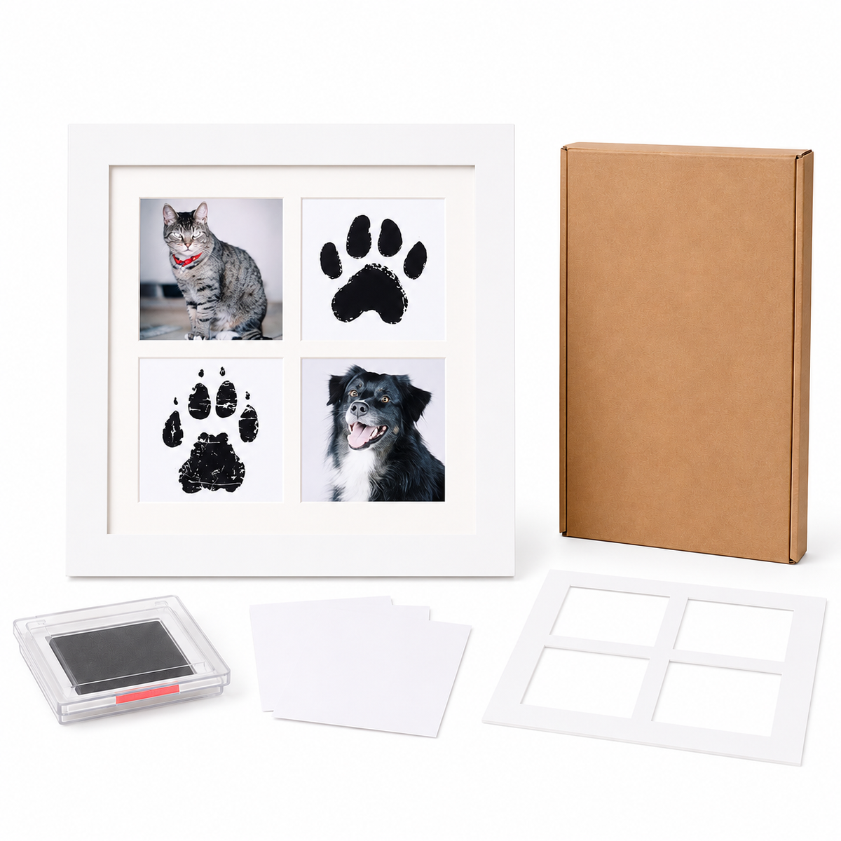Pet Paw Print Photo Frame Kit – Personalized Keepsake Gift