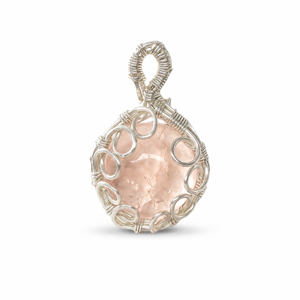 Rose Quartz Energy Loop Guardian Pendant Charm - product image 1