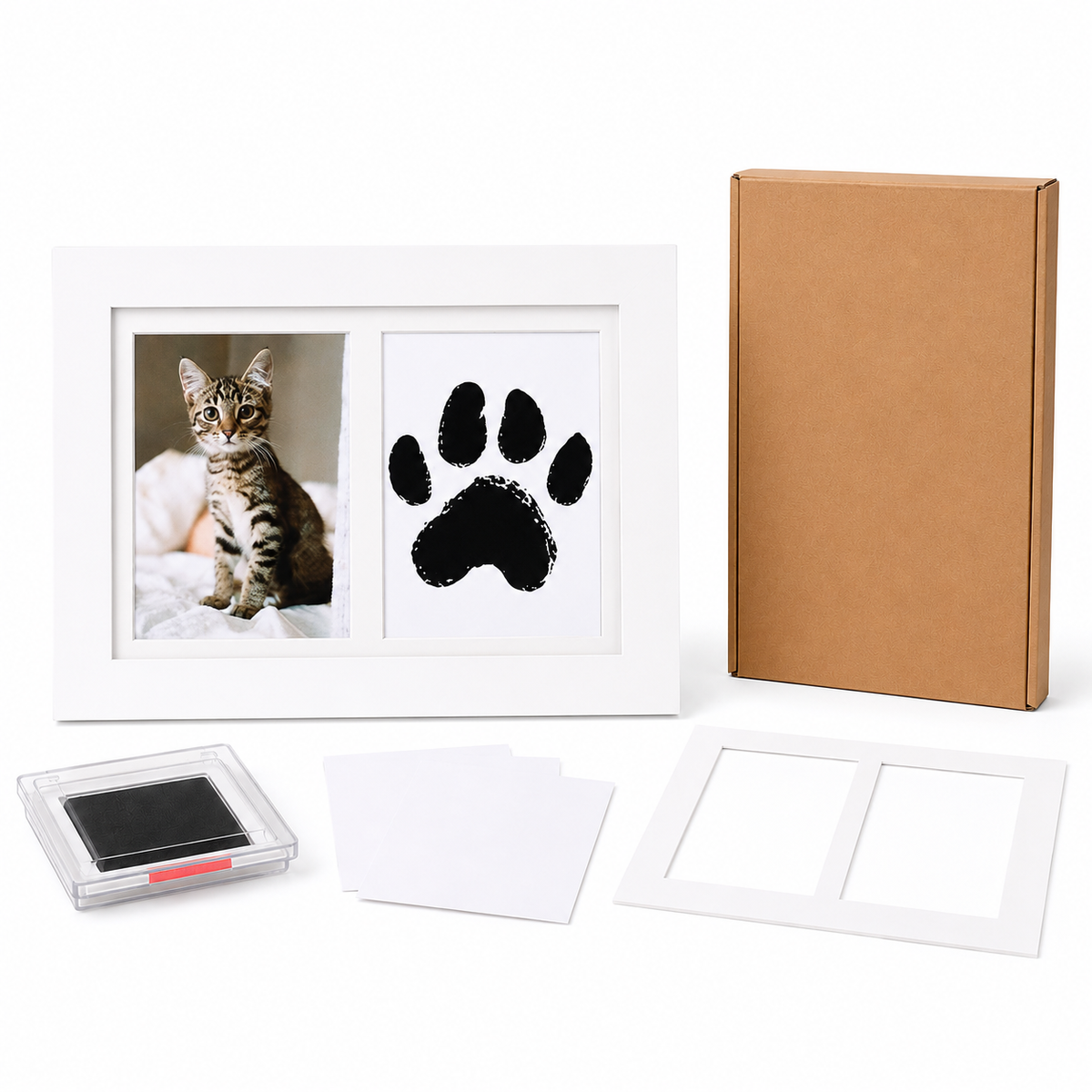 Pet Paw Print Photo Frame Kit – Personalized Keepsake Gift