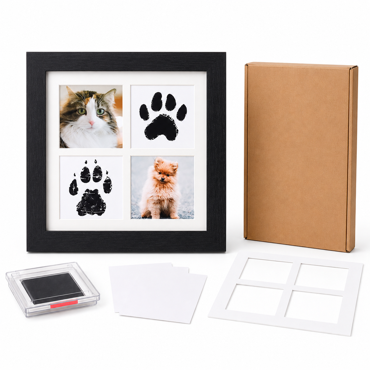 Pet Paw Print Photo Frame Kit – Personalized Keepsake Gift
