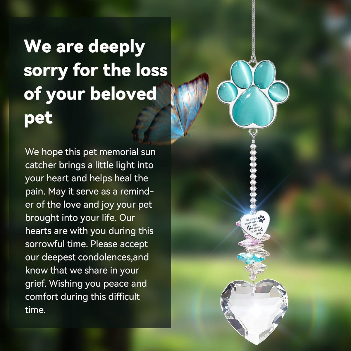 Pet Memorial Crystal Suncatcher – Rainbow Remembrance Gift