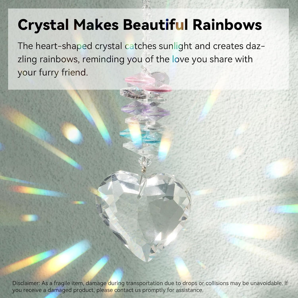 Pet Memorial Crystal Suncatcher – Rainbow Remembrance Gift