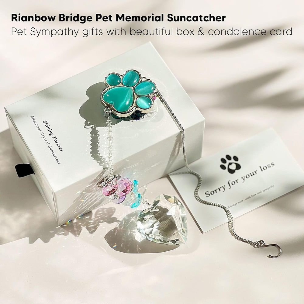Pet Memorial Crystal Suncatcher – Rainbow Remembrance Gift