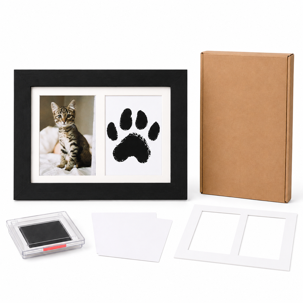 Pet Paw Print Photo Frame Kit – Personalized Keepsake Gift
