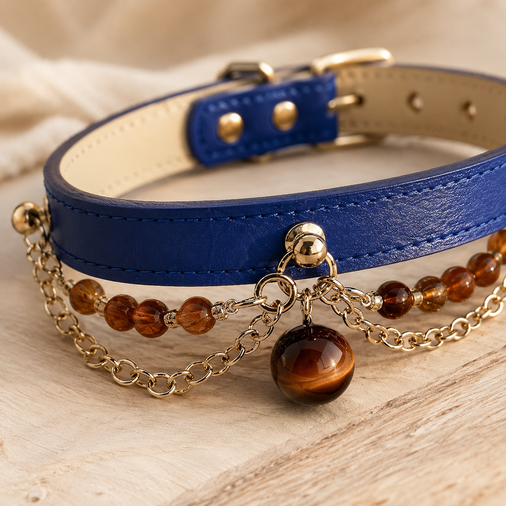 Nebu Handmade Natural Gemstone Pet Colla