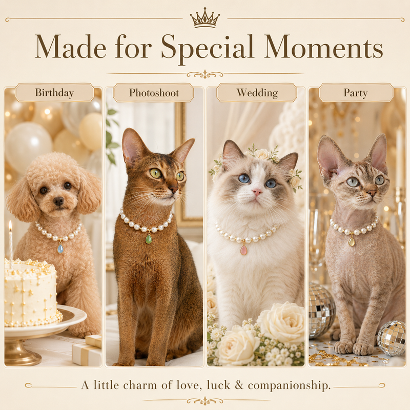 Teardrop Pearl Pet Necklace for Cats and Small Dogs - product image 3