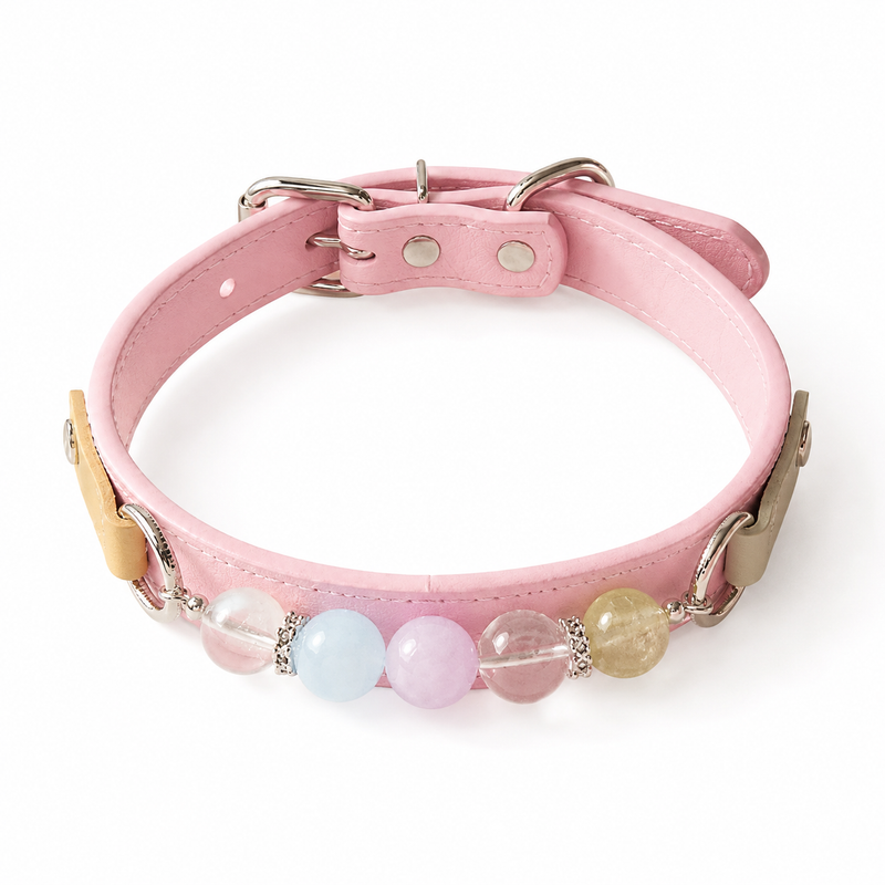 Handmade Pastel Chakra Crystal Pet Collar