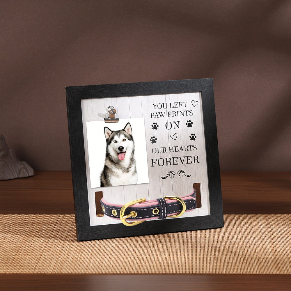 Pet Memorial Photo Frame with Collar Holder Keepsake