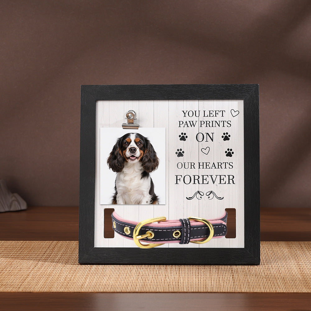 Pet Memorial Photo Frame with Collar Holder Keepsake