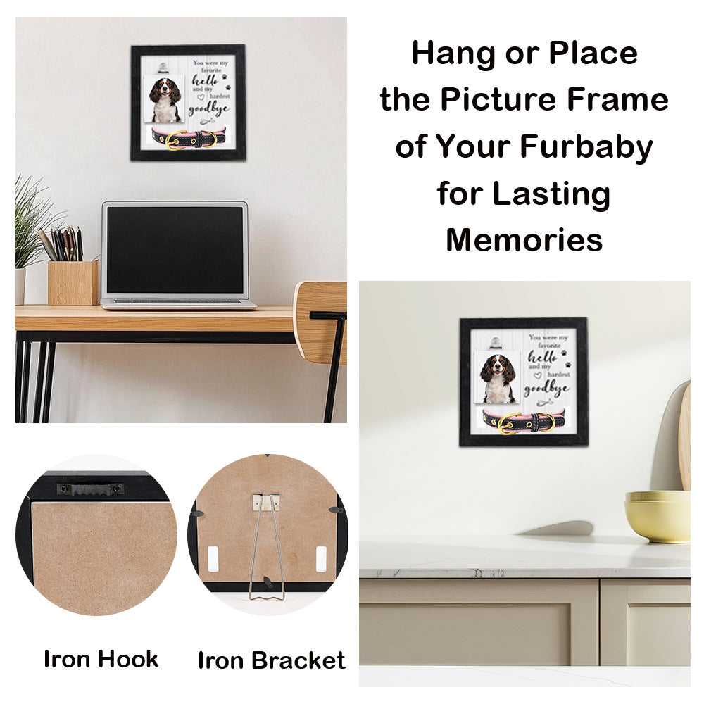 Pet Memorial Photo Frame with Collar Holder Keepsake