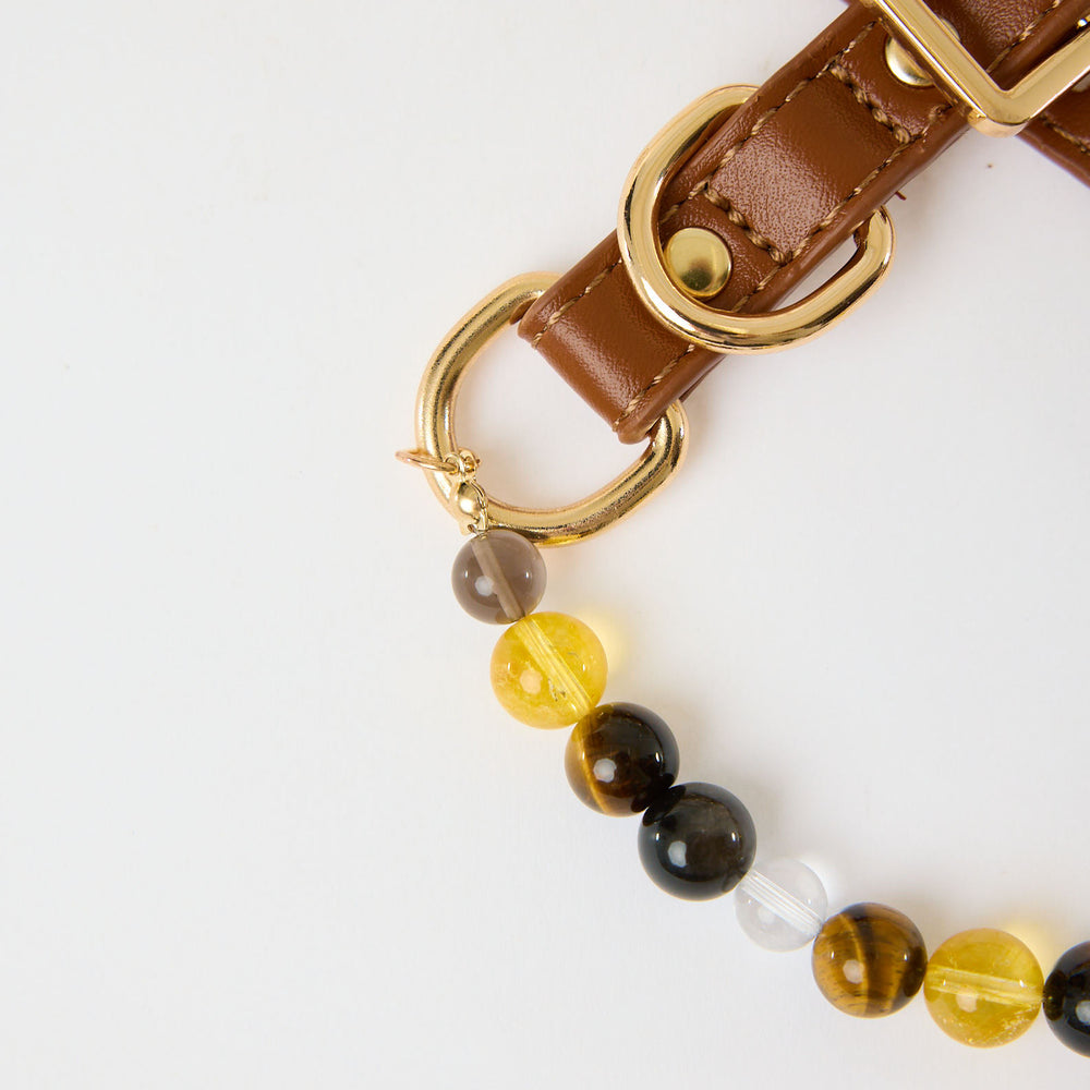Natural Tiger Eye Crystal Pet Collar Necklace