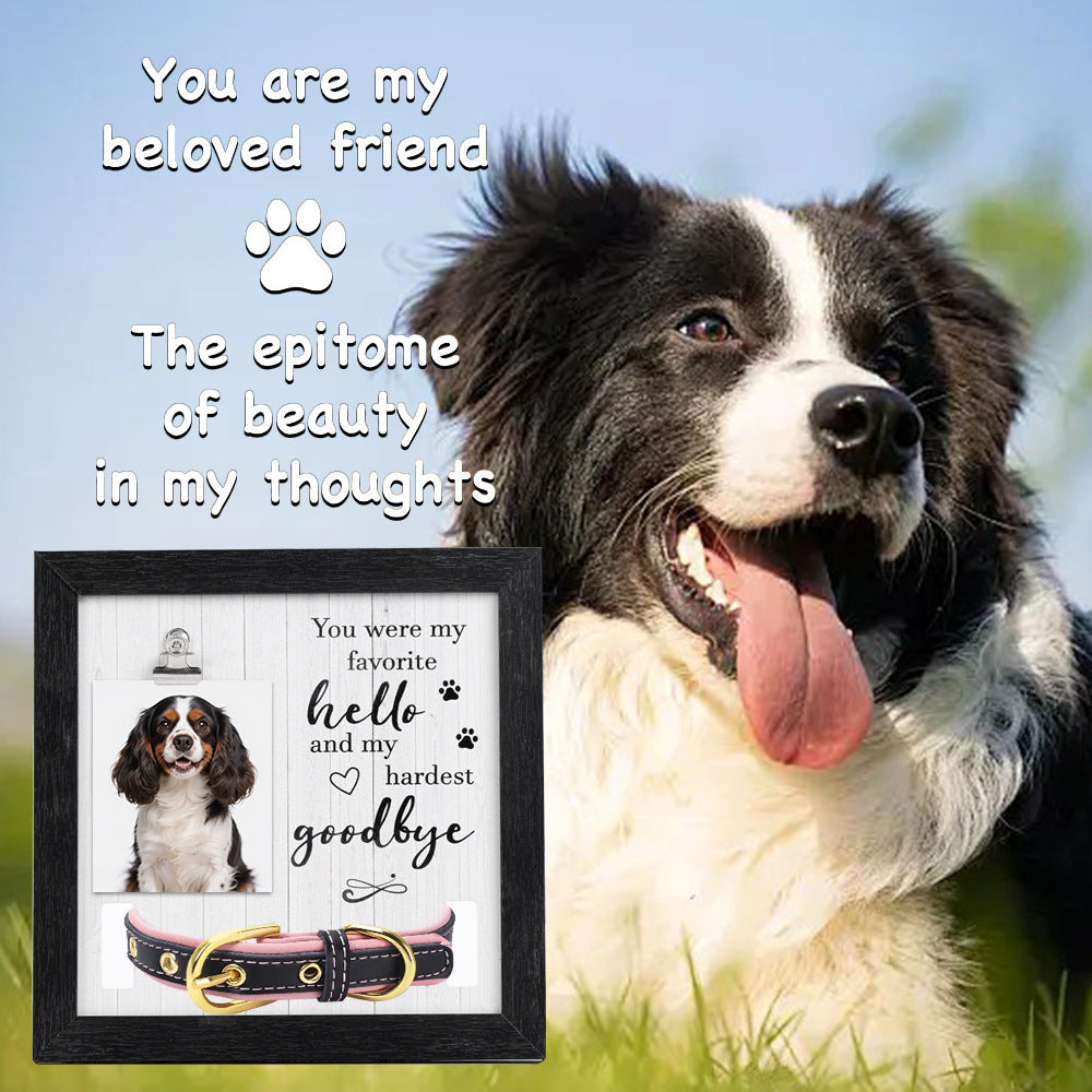 Pet Memorial Photo Frame with Collar Holder Keepsake
