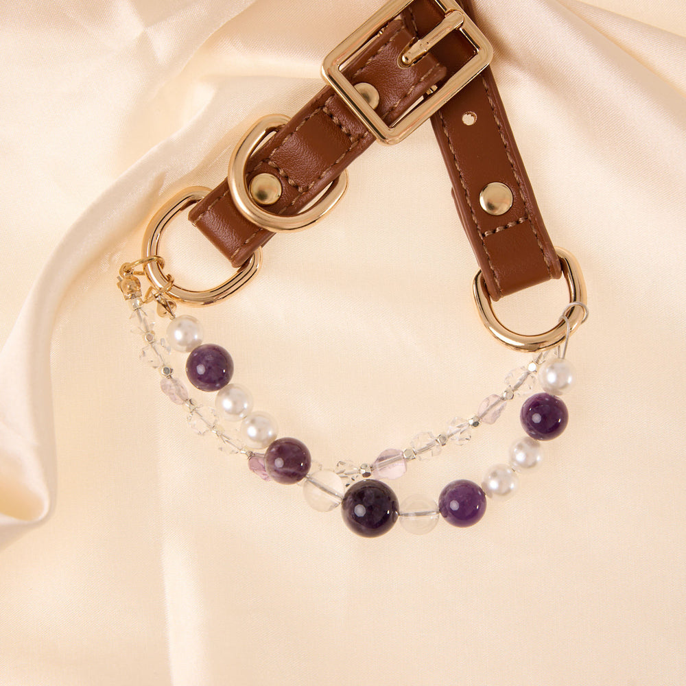 Natural Amethyst Crystal Pet Necklace