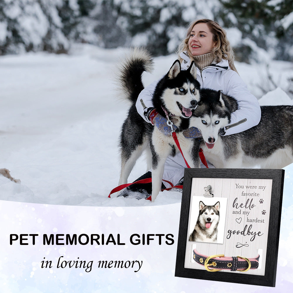 Pet Memorial Photo Frame with Collar Holder Keepsake