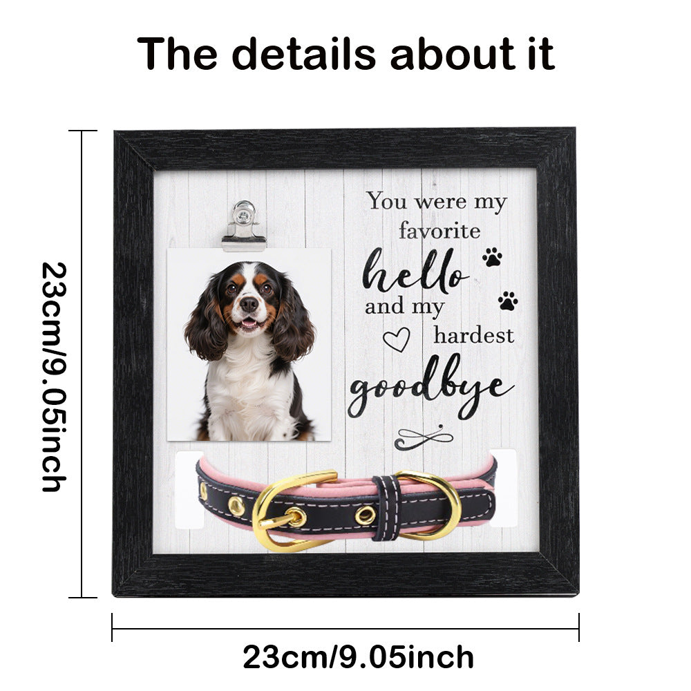 Pet Memorial Photo Frame with Collar Holder Keepsake