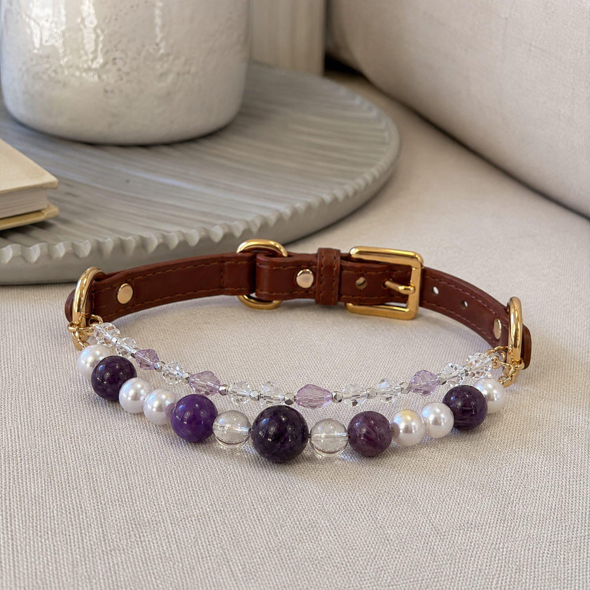 Natural Amethyst Crystal Pet Necklace - product image 4