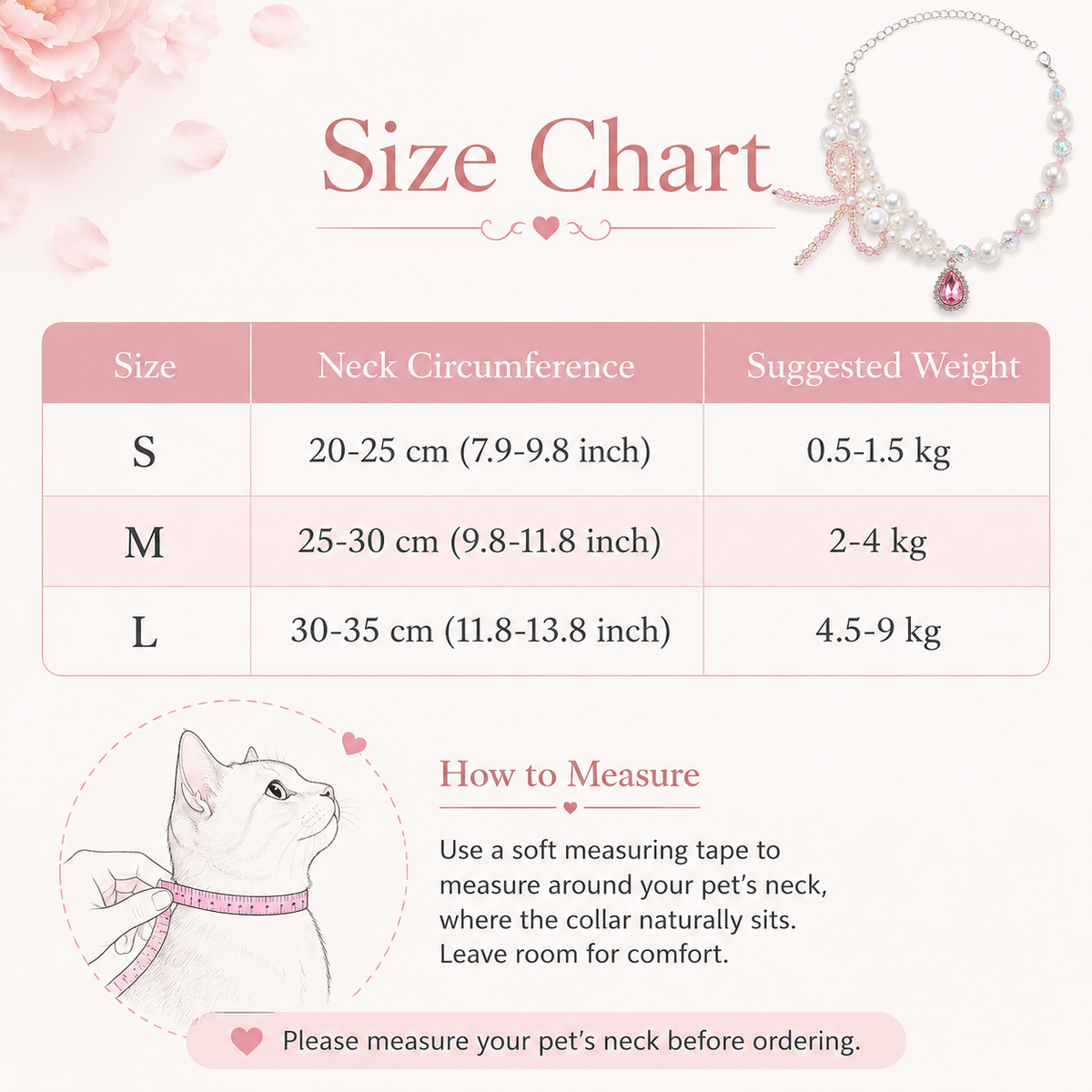 Pink Bow Pearl Pet Necklace - product image 7