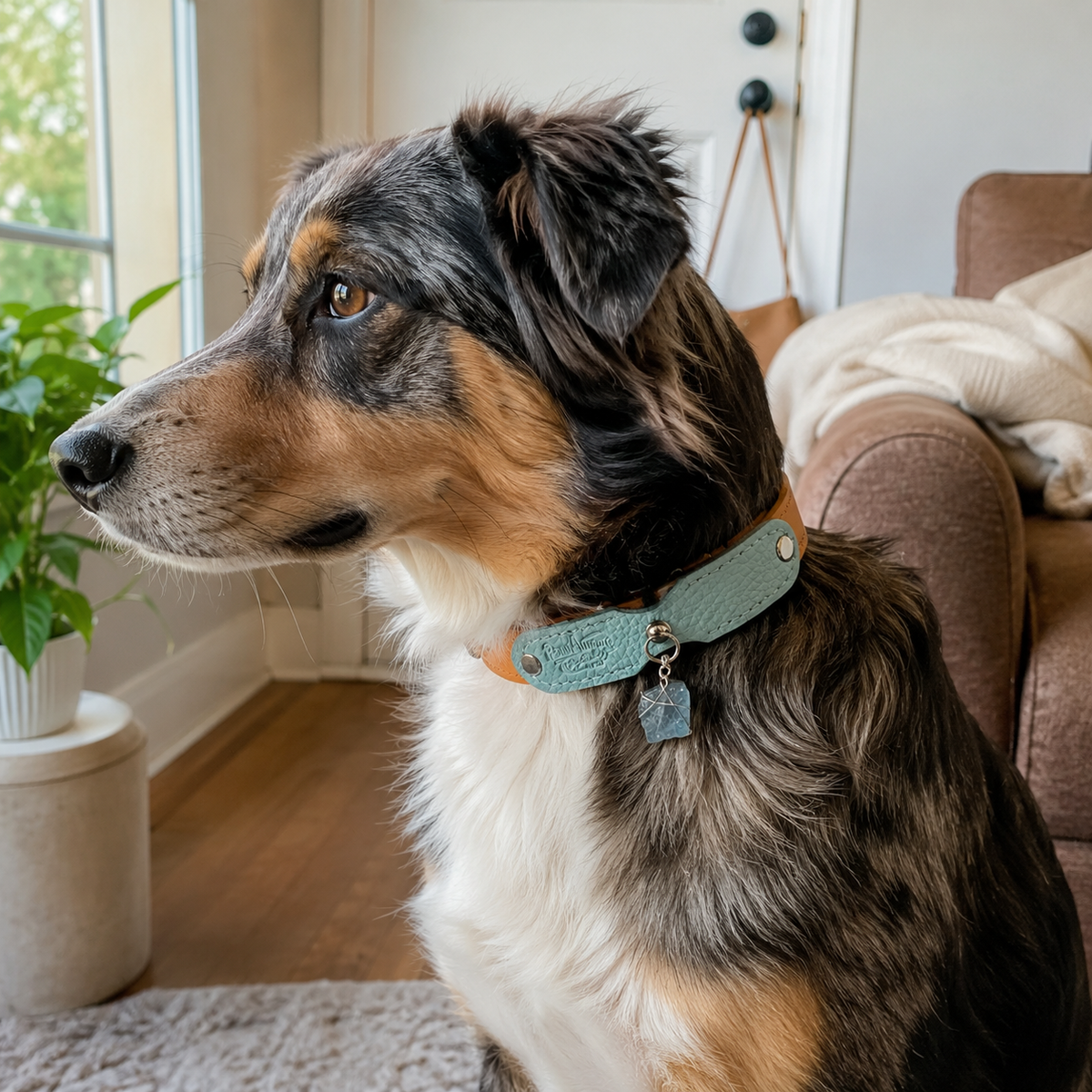 Mobius Guardian Loop Natural Crystal Pet Collar - Gift Packaging - Pet Jewelry Accessory for Dogs & Cats