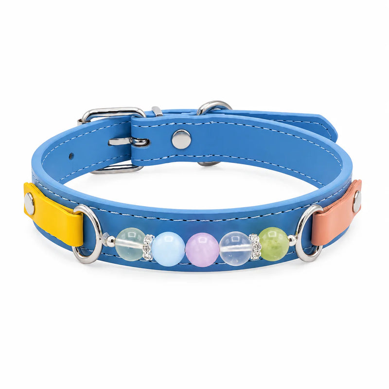 Handmade Pastel Chakra Crystal Pet Collar