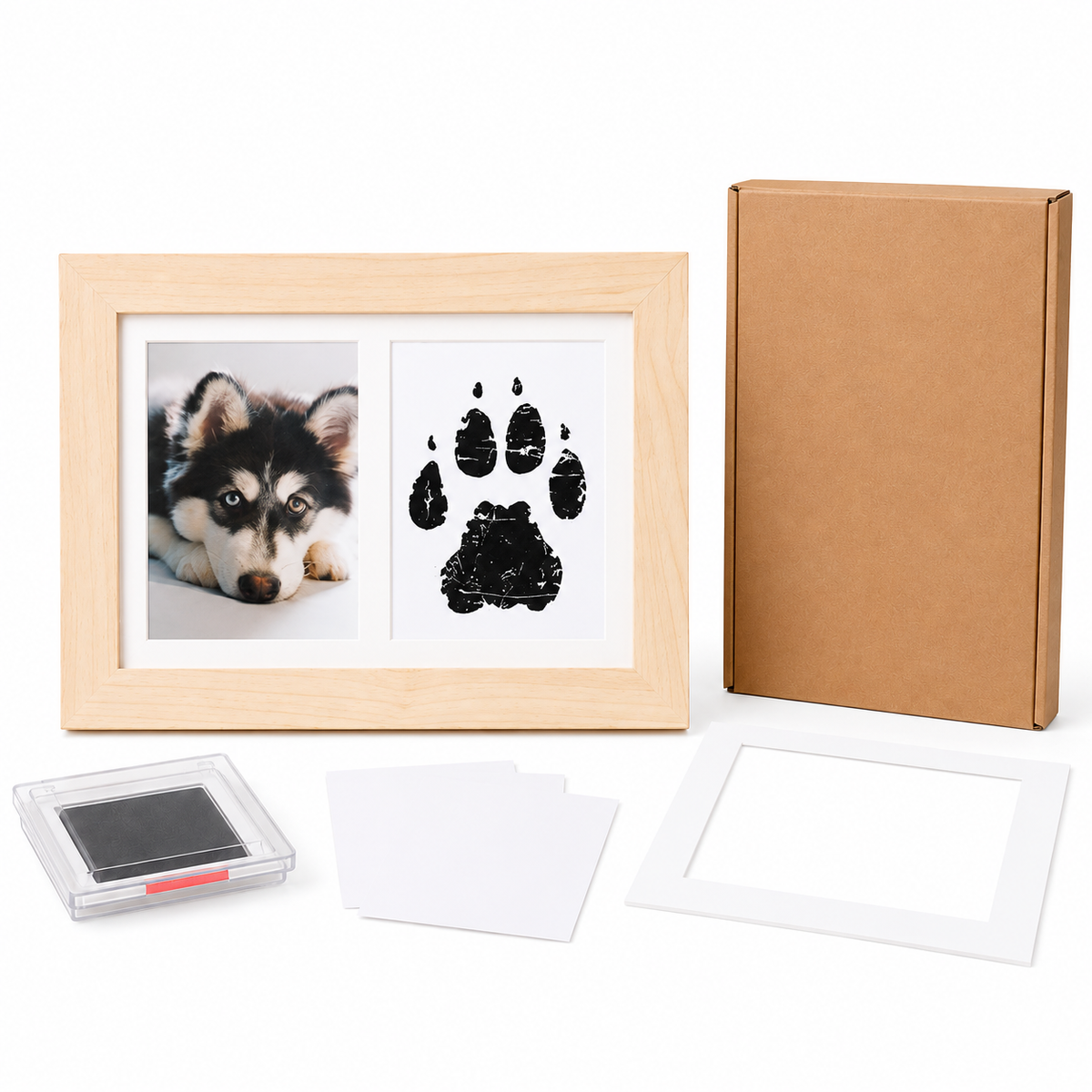 Pet Paw Print Photo Frame Kit – Personalized Keepsake Gift