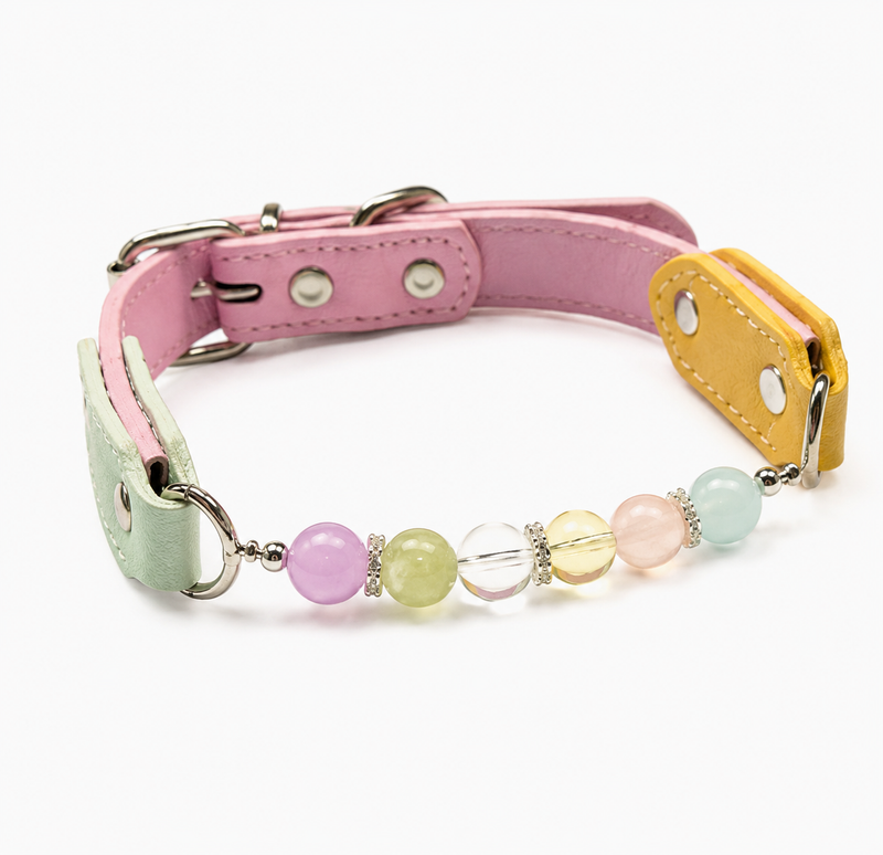 Spectrum Chakra Handmade Natural Crystal Pet Collar