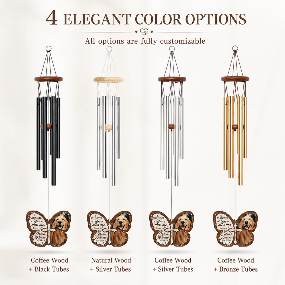 Personalized Pet Memorial Wind Chime – Custom Photo Remembrance Gift