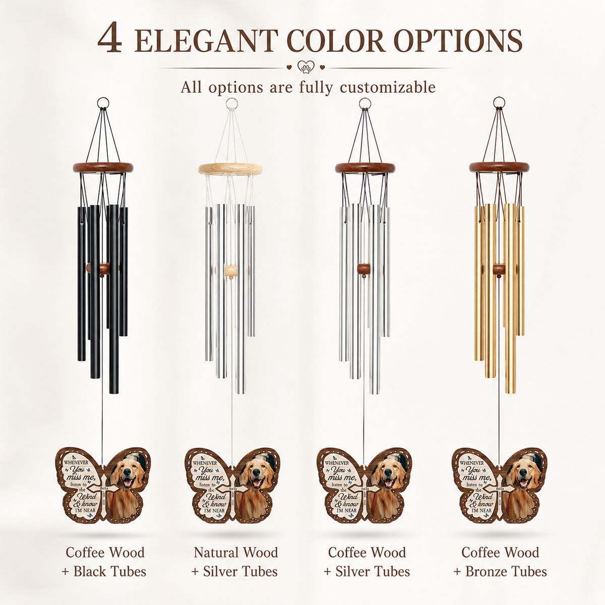 Personalized Pet Memorial Wind Chime – Custom Photo Remembrance Gift
