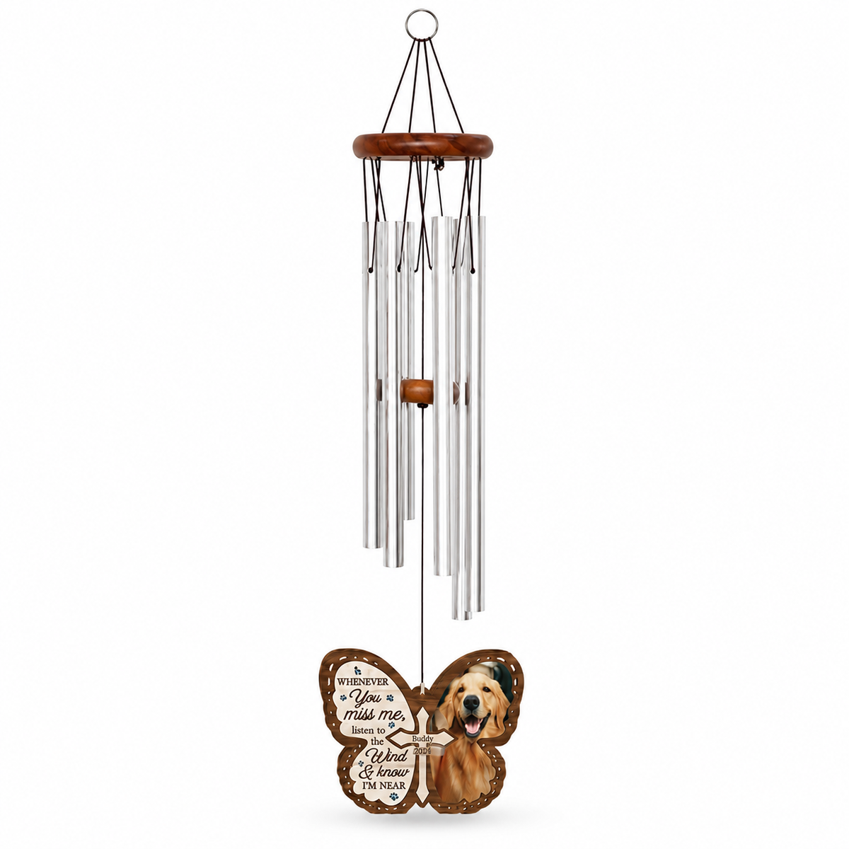 Personalized Pet Memorial Wind Chime – Custom Photo Remembrance Gift