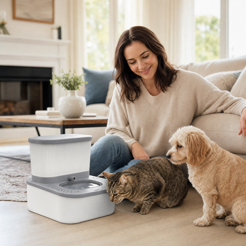 Cat Gravity Water Bowl Dispenser with Adjustable Flow – Non-Electric Pet Water Station for Cats & Dogs
