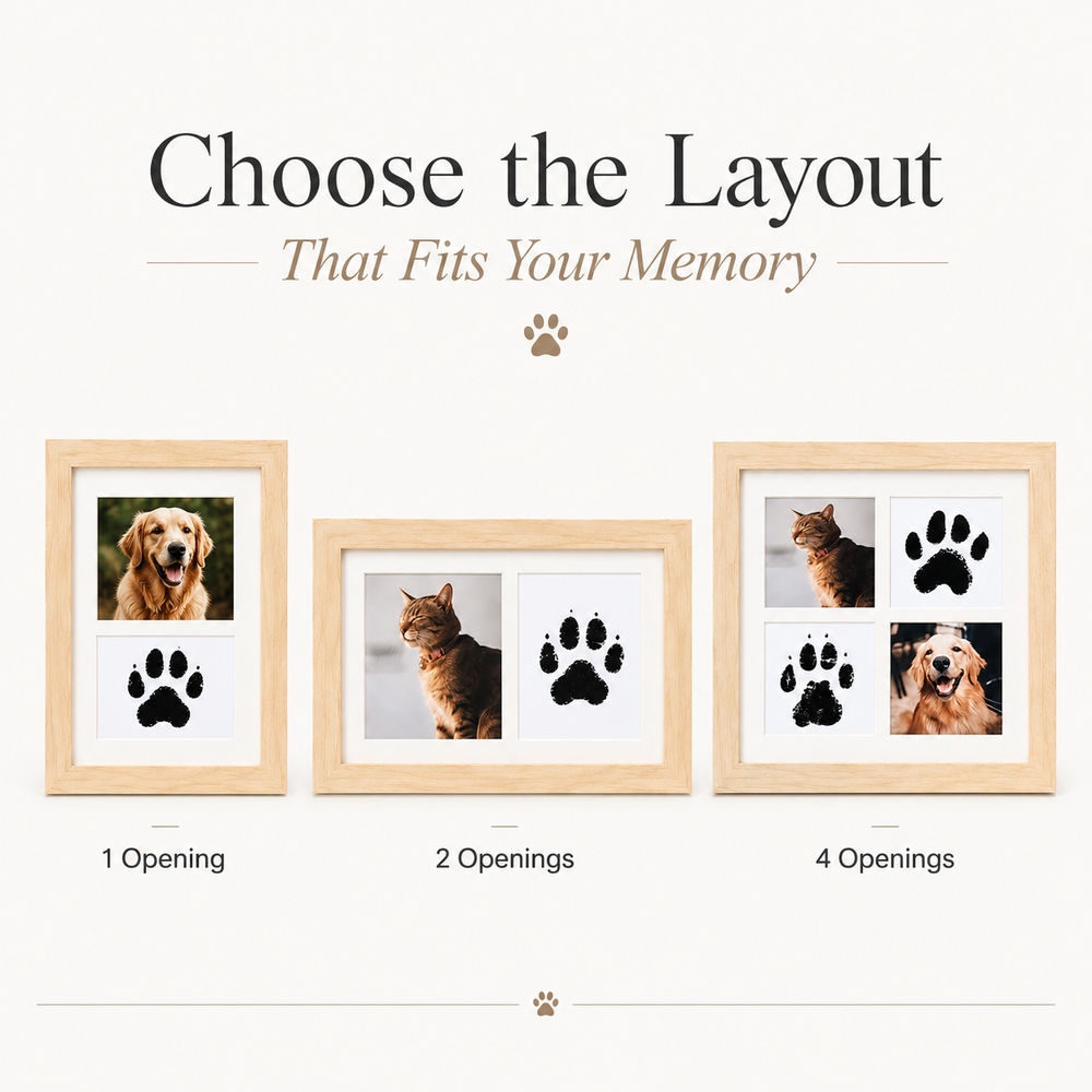 Pet Paw Print Photo Frame Kit – Personalized Keepsake Gift