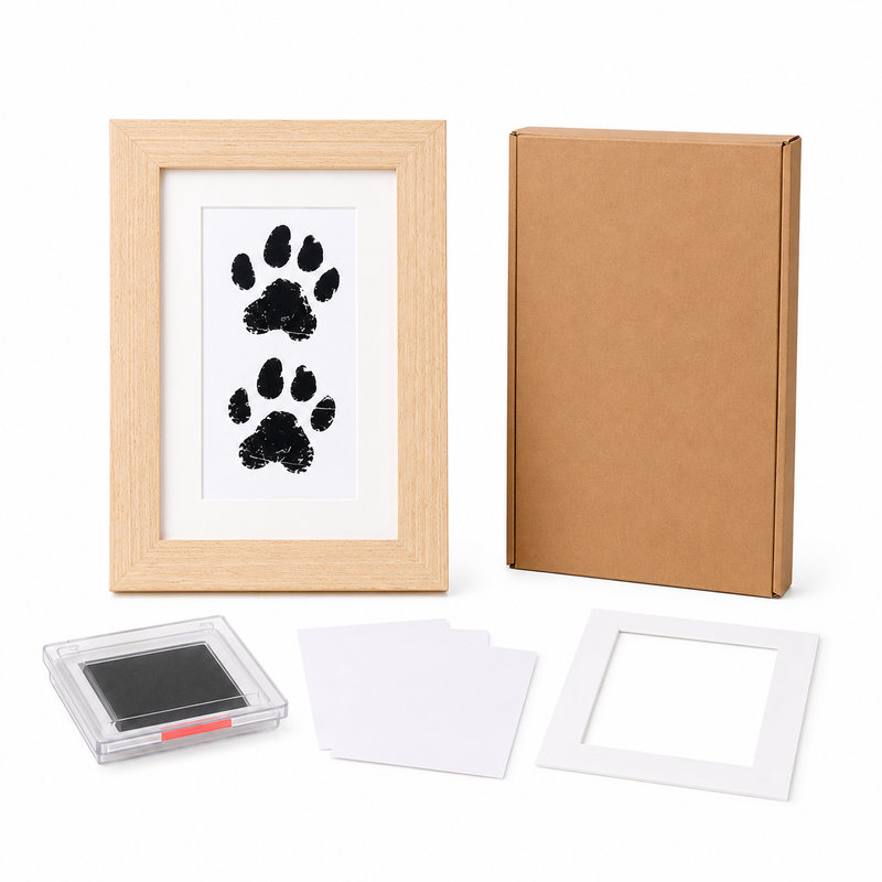 Pet Paw Print Photo Frame Kit – Personalized Keepsake Gift