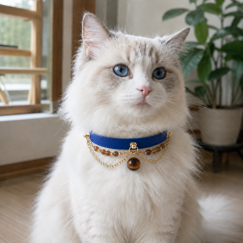 Nebu Handmade Natural Gemstone Pet Collar