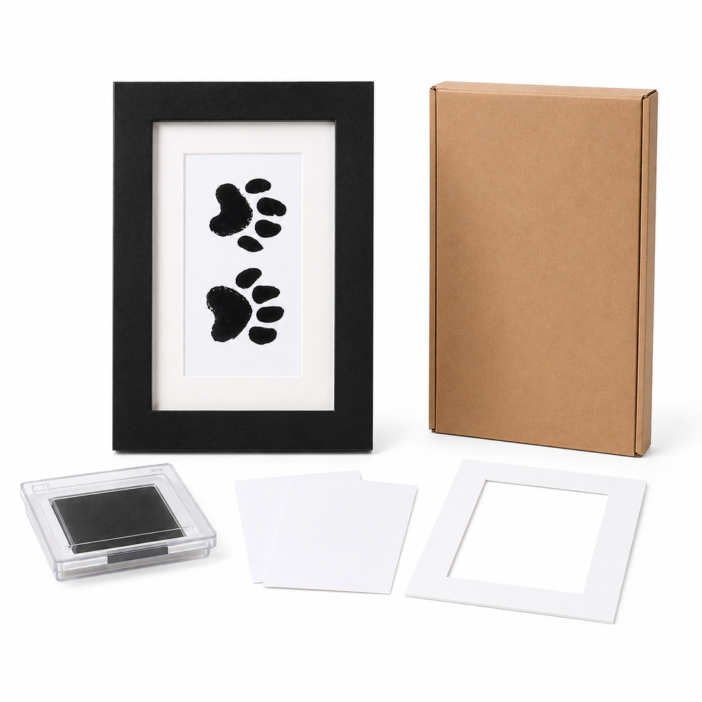 Pet Paw Print Photo Frame Kit – Personalized Keepsake Gift