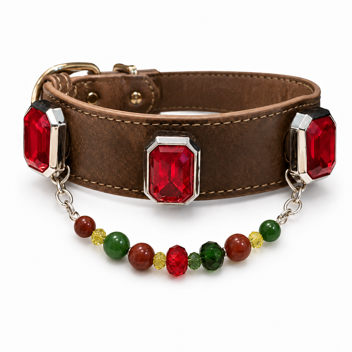 Personalized Rhinestone Name Pet Collar with Crystal & Pearl Charm