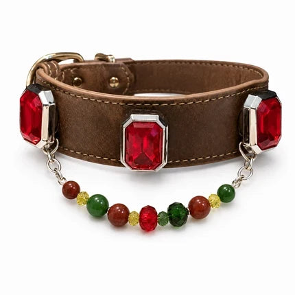 Spectrum Chakra Handmade Natural Crystal Pet Collar